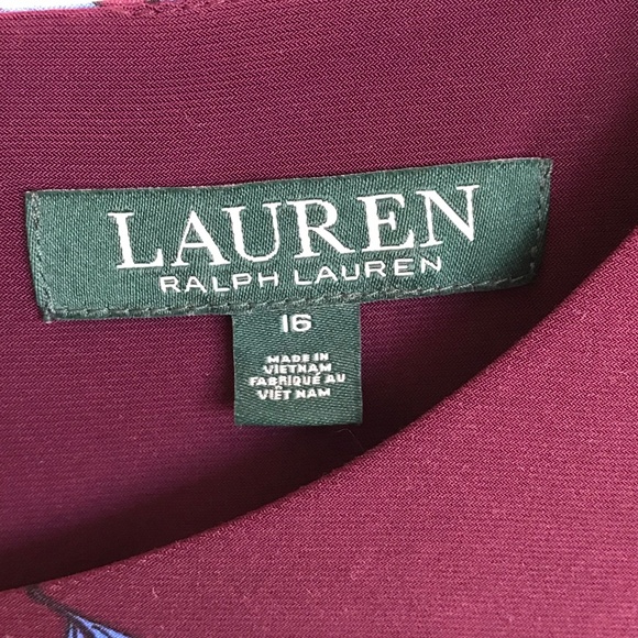 LAUREN RALPH LAUREN Floral Midi Dress 3/4 Sleeve Swing Women’s Plus Size 16 1X - Picture 9 of 16